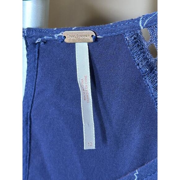 FREE PEOPLE Hello Lover Puff Sleeve Tunic Dress Sz 12 Mini Floral Boho - Picture 6 of 8